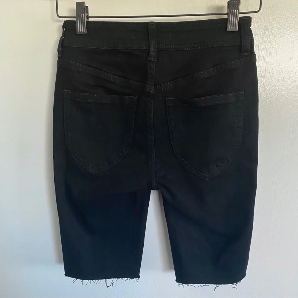 Free People Black Denim Bermuda Shorts, NWT